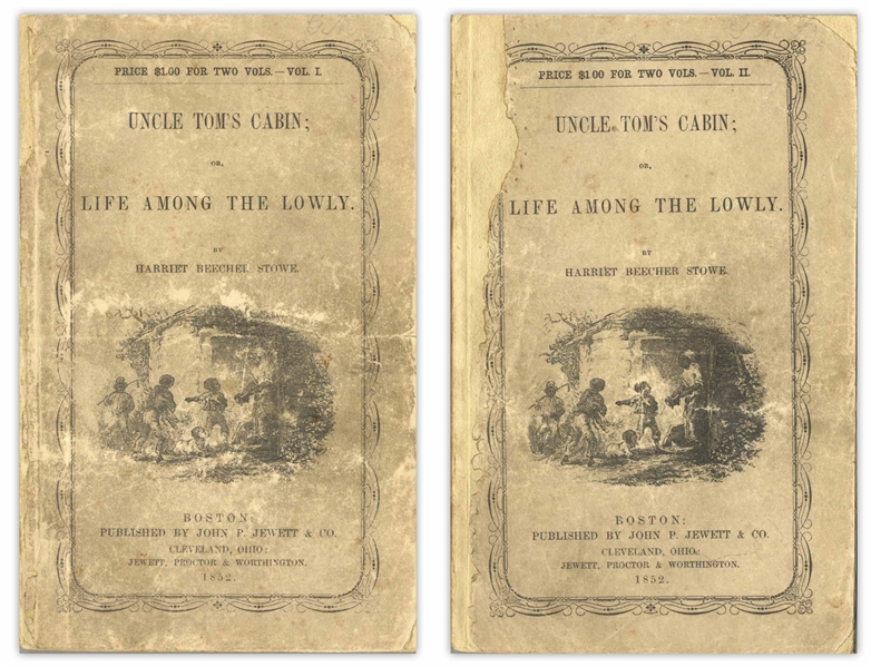 First Edition, First Printing of ''Uncle Tom's Cabin'' by Harriet Beecher Stowe -- The Scarcest Variant of the First Printing, in Publisher's Wrappers